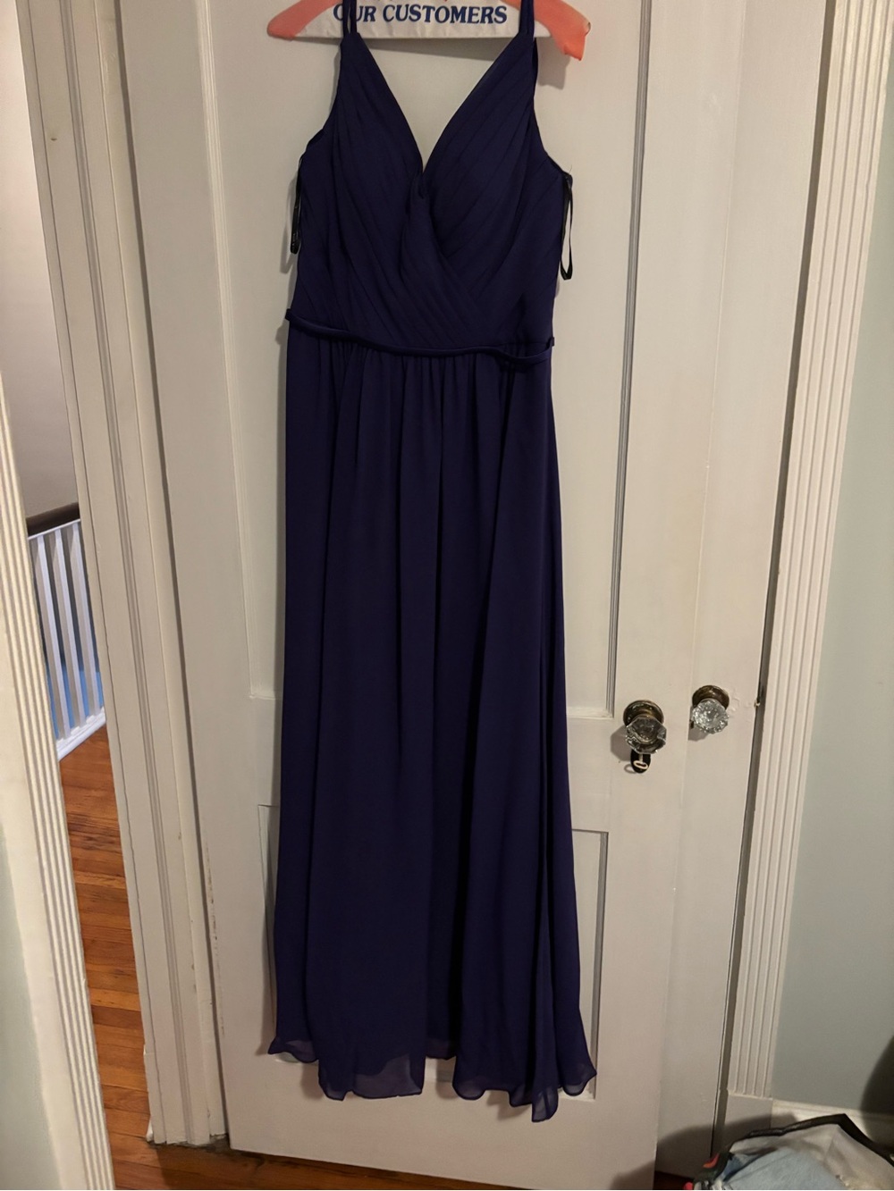 Sorella Vita Deep Purple V-Neck Chiffon Gown
